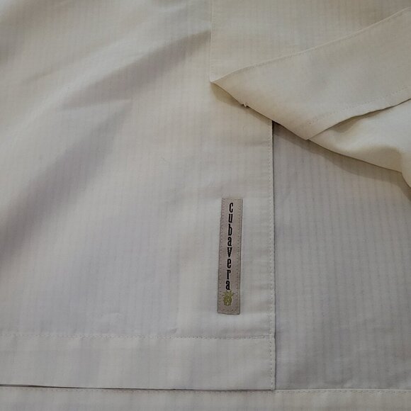 Cubavera Men's Shirt XL Linen Rayon Beige Cream Relaxed Short Sleeve Pocket - Picture 15 of 15